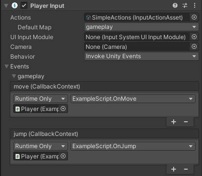 Workflow Overview Using An Actions Asset And Playerinput Component
