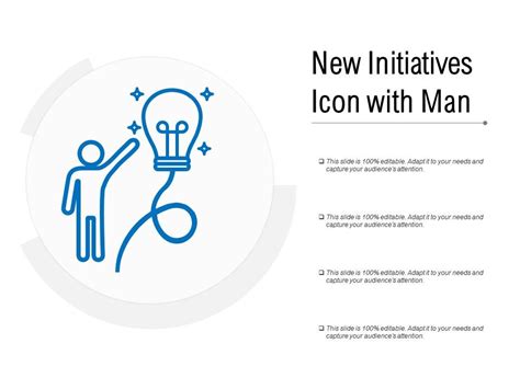 New Initiatives Icon With Man Powerpoint Presentation Images