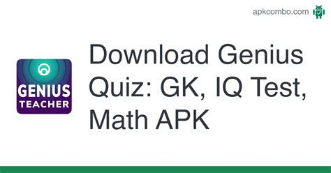 Genius Quiz Gk Iq Test Math Old Versions Apk