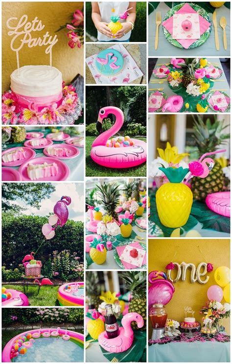 First Birthday Party With Flamingo And Pineapple Theme Tropical