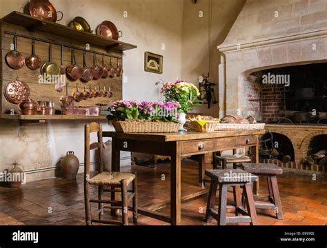 Kitchen In The Castle Of Villandry France Stock Photo Alamy