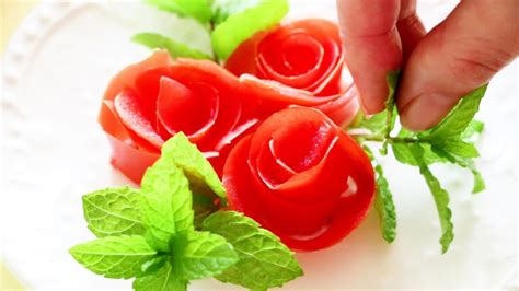 How To Make Tomato Rose Flowers And Tomato Egg Soup Fruit And Vegetable