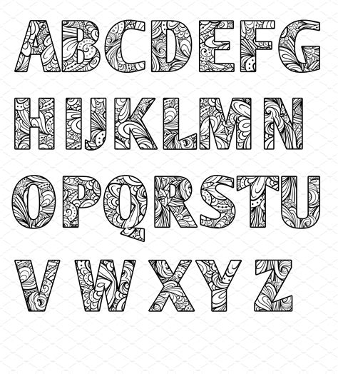 Fancy Alphabet Letters Coloring Pages