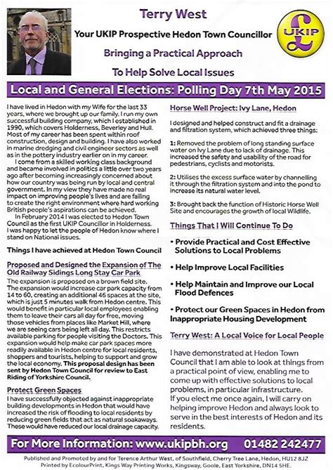 Hedon Town Council Elections Thursday 7th May 2015 Hedon Blog