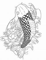 Coloring Koi Fish Pages Japanese Adult Adults Tattoo Color Detailed Print Printable Clipart Ink Coy Patterns Paper Pattern Getcolorings Popular sketch template