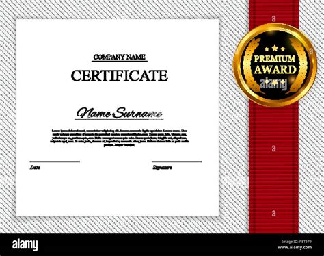 Certificate Template Background Award Diploma Design Blank Vector