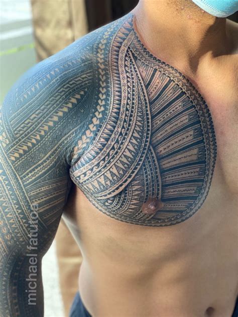 Chest Tattoo Samoan Style By Michael Fatutoa Chest Tattoo Tattoos Maori Tattoo
