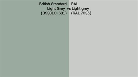 British Standard Light Grey BS381C 631 Vs RAL Light Grey RAL 7035