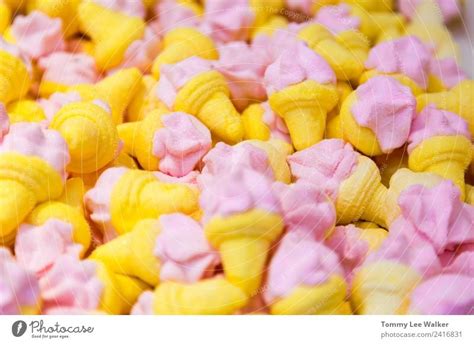 Little Sweet Candy Pink Yellow In Ice Cream Shapes A Royalty Free