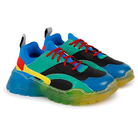 Stella Mccartney Colorful Sneakers In Blue And Green Bambinifashioncom