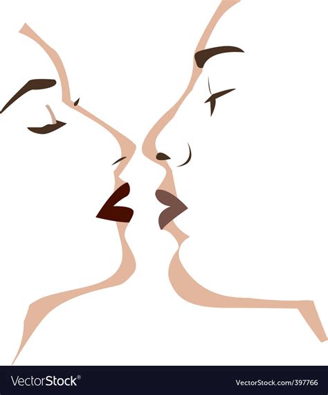 Vector Two Lovers Kissing Royalty Free Vector Image