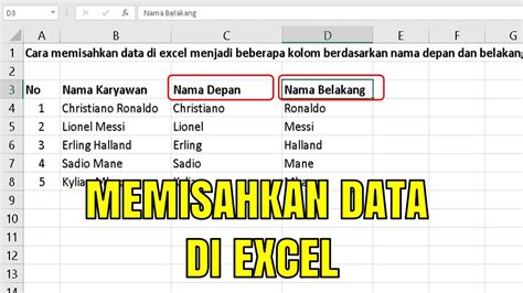 Cara Memisahkan Data Di Excel Berdasarkan Nama YouTube