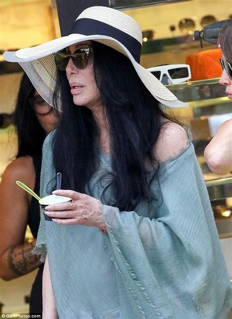 Cher 72 Cools Off With An Ice Cream In St Tropez Daily Mail Online