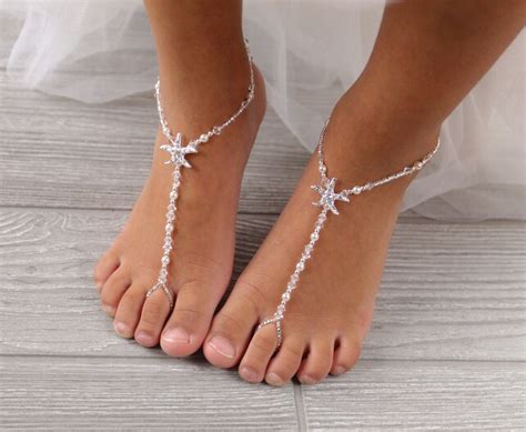 Kids Starfish Foot Jewelry Baby Barefoot Sandal Baby Foot Etsy