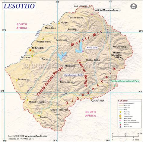 Lesotho Map Map Lesotho Country Maps