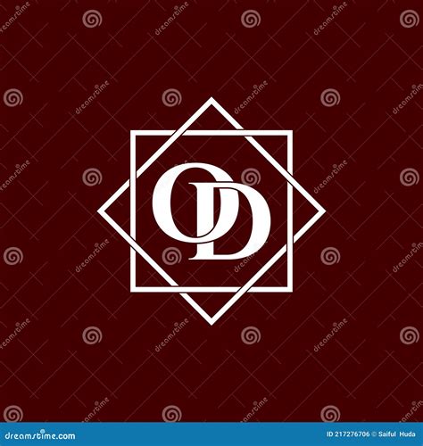 Letter Od Simple Monogram Logo Icon Design Stock Vector Illustration