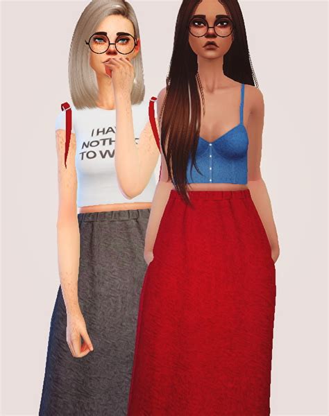 Pure Sims Cotton Maxi Skirt Sims 4 Downloads