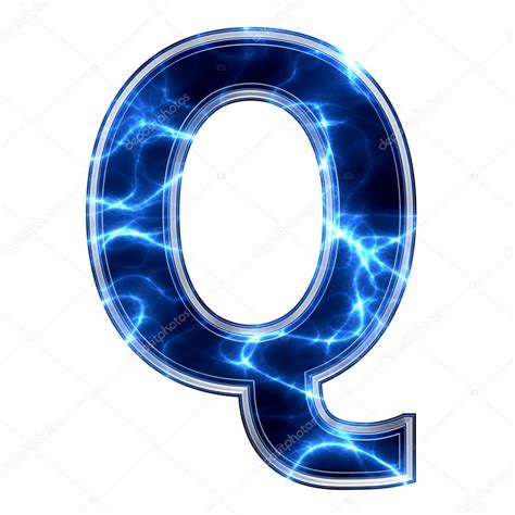 Electric 3d Letter On White Background Q — Stock Photo © Chrisroll