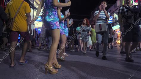 thai bar girls dancing at bangla road famous sex tourism street in phuket 4k stock video