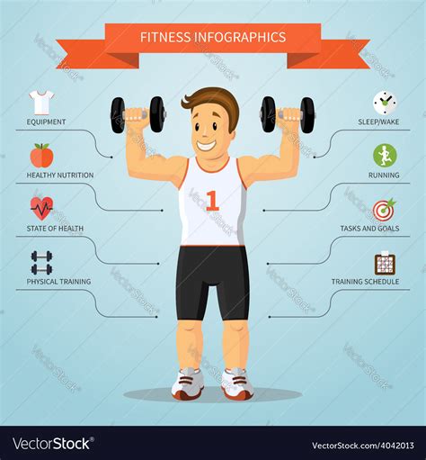 Fitness Infographics Concept Royalty Free Vector Image