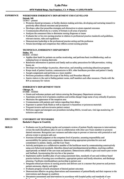 The sample below is for a emergency management resume. Emergency Department Resume Samples | Velvet Jobs