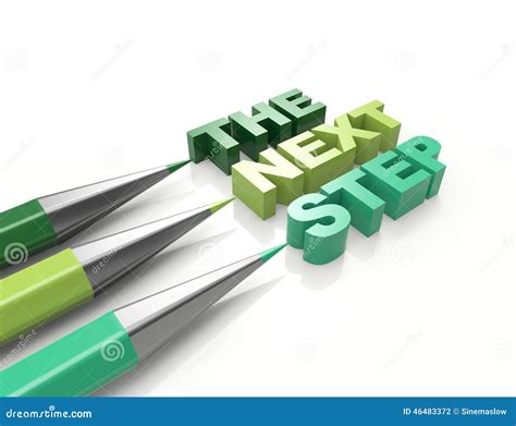 Next Step Represents Progression Advertisement And Sign Stock