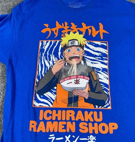 Naruto Ichiraku Ramen Shop Print T Shirt Adult Xl Blu Gem