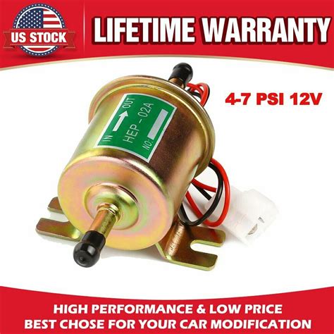 Universal Electric Fuel Pump 12 Volt Solid State 4 6psi 130 Lph Petrol