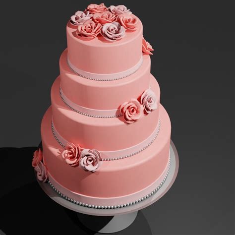3d Model Wedding Cake Vr Ar Low Poly Cgtrader