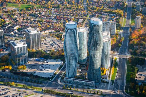 Aerial Photo Absolute Towers Mississauga