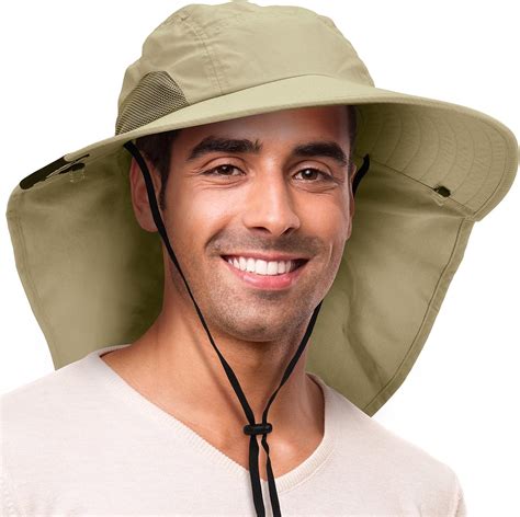 Sombrero De Sol Para Hombre Con Protección Uv De Ala Ancha Gorra De
