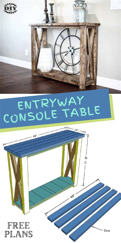 How To Build A Diy Farmhouse Entryway Console Table Thediyplan Diy