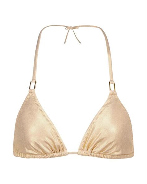 Melissa Odabash Synthetic Cancun Bikini Top In Gold Natural Lyst