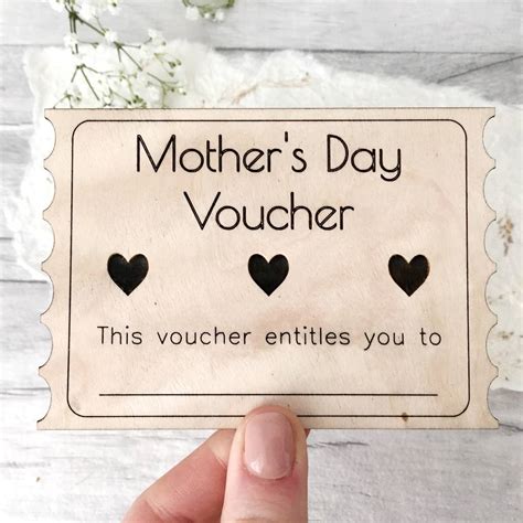 Mothers Day Voucher Wooden Card By Jayne Tapp Design