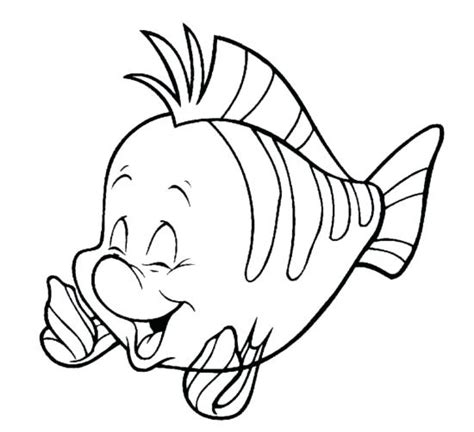 Flounder Little Mermaid Drawing Free Download On Clipartmag