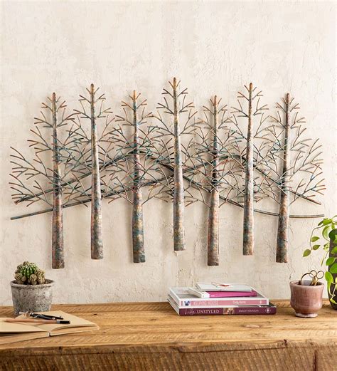 Indooroutdoor Handmade Metal Trees And Mountains Wall Art Plow And Hearth