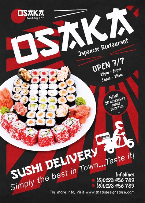 Sushi Delivery Flyer Template Free Posters Design For Photoshop In