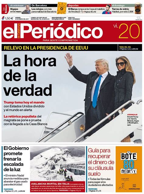 Las Portadas De Los Periódicos De Hoy Viernes 20 De Enero De 2017