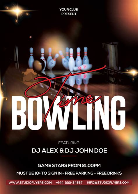 Bowling Time Free Psd Flyer Template Free Psd