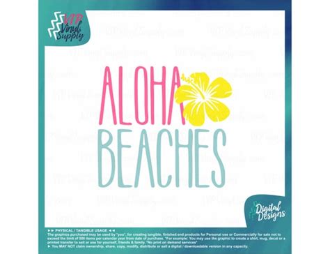 Aloha Beaches Svg File Beach Quote Aloha Svg Saying Summer Etsy