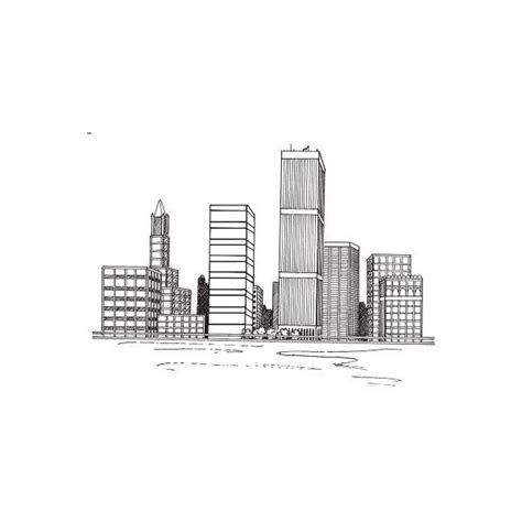 How To Draw A Cityscape In 5 Steps Liked On Polyvore Featuring Fillers