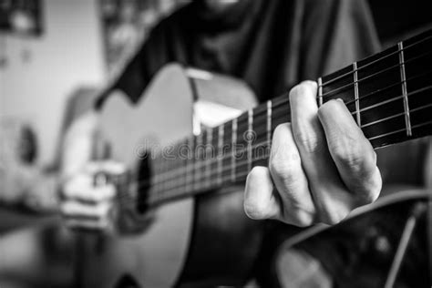 Musician Playing Acoustic Guitar Stock Photo Image Of Closeup Music