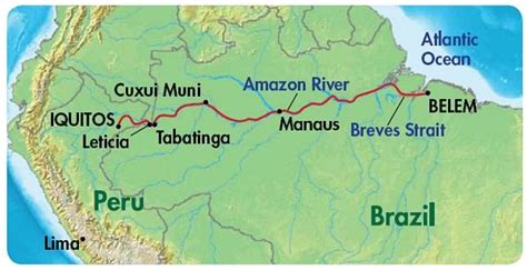 Amazon River On South America Map Map