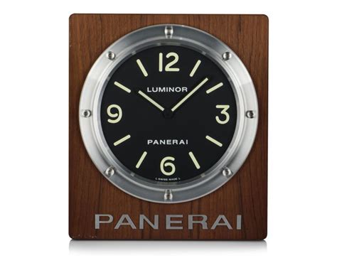 Panerai Wall Clock Aluminium And Wood Op6670 Pre Owned Luxury Vintage