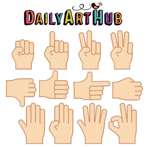 Hand Gestures Clip Art Set Daily Art Hub Graphics Alphabets Svg The