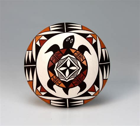 Acoma Pueblo Native American Indian Pottery Turtle Seed Pot Sharon