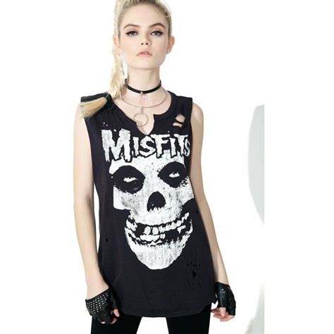 Trunk Ltd Misfits Destroyed Muscle Tank 65 Liked On Polyvore