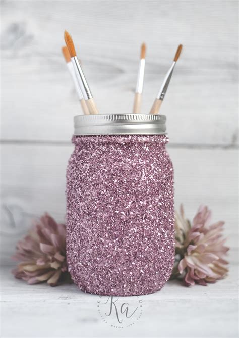 Diy Glitter Mason Jar Tutorial Sprinkled And Painted At Ka