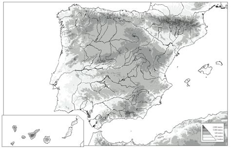Mapa Mudo España Cordilleras Imagui