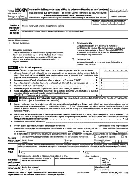 Irs 2290 Sp 2020 Fill And Sign Printable Template Online Us Legal